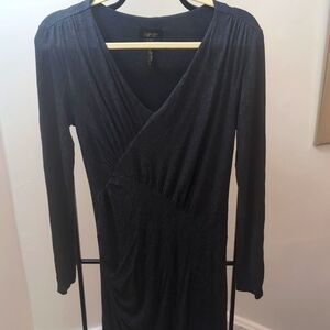 NWOT Launry by Shelli Segal Petites,  SM. Charcoal grey long sleeved knit dress